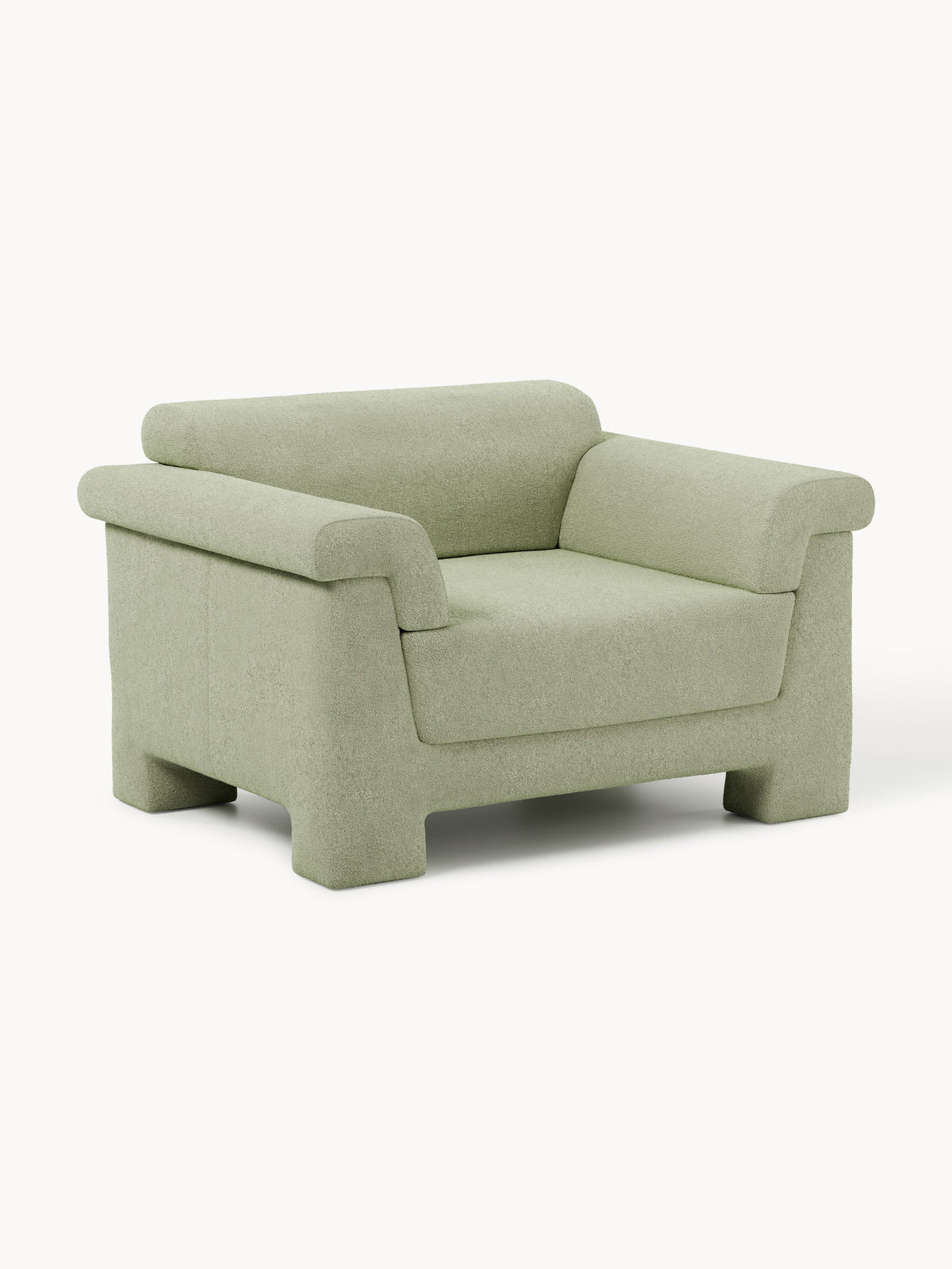 Atlas Bouclé Armchair — Warm Grey