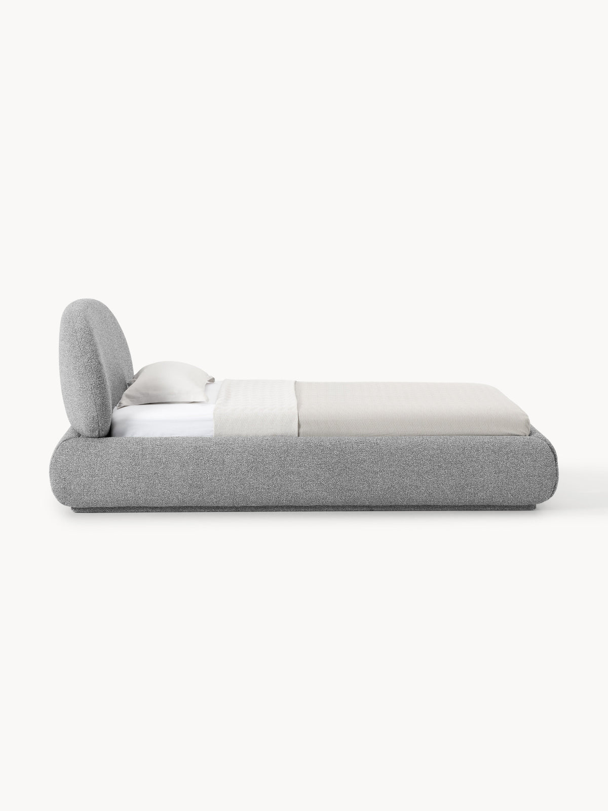 Alba Bouclé-Upholstered Single Bed — Lilac