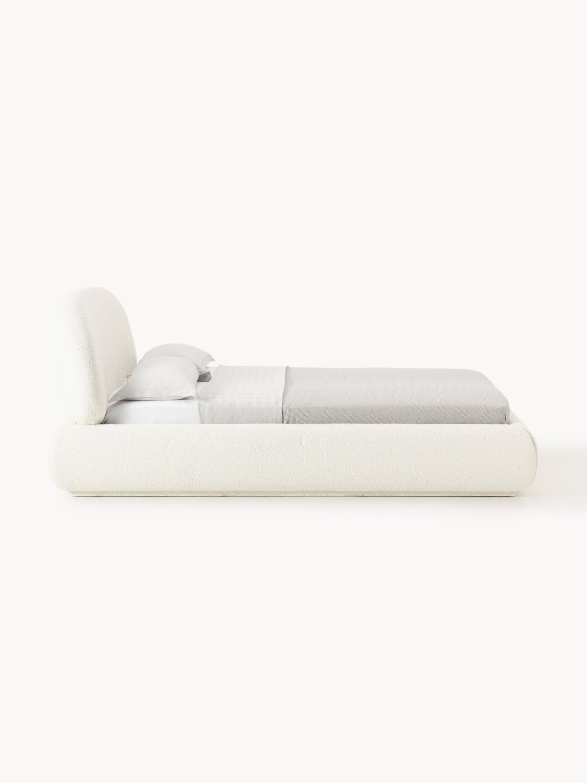 Alba Bouclé Upholstered Bed — Off-White