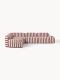 Wolke Modular Striped Corner Sofa (4-seater) — Stone Grey