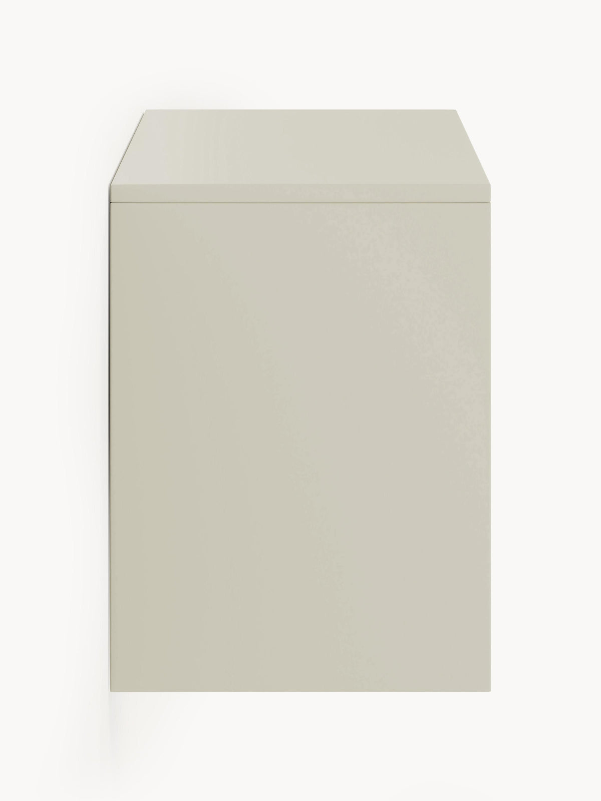Shea Wall-Mounted Shoe Cabinet with Folding Compartments and Fluted Front — Light Grey