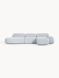 Wolke Modular Bouclé Corner Sofa (4-seater) with Chaise Longue — Mist Grey