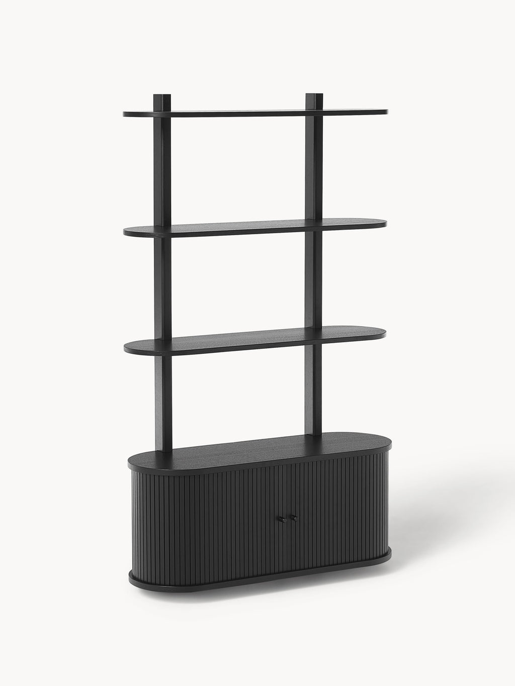 Calary Wall Shelf with Fluted Front — Slate Grey