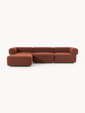 Anton Modular Bouclé Sofa (4-seater) with Ottoman (left/right) — Chocolate