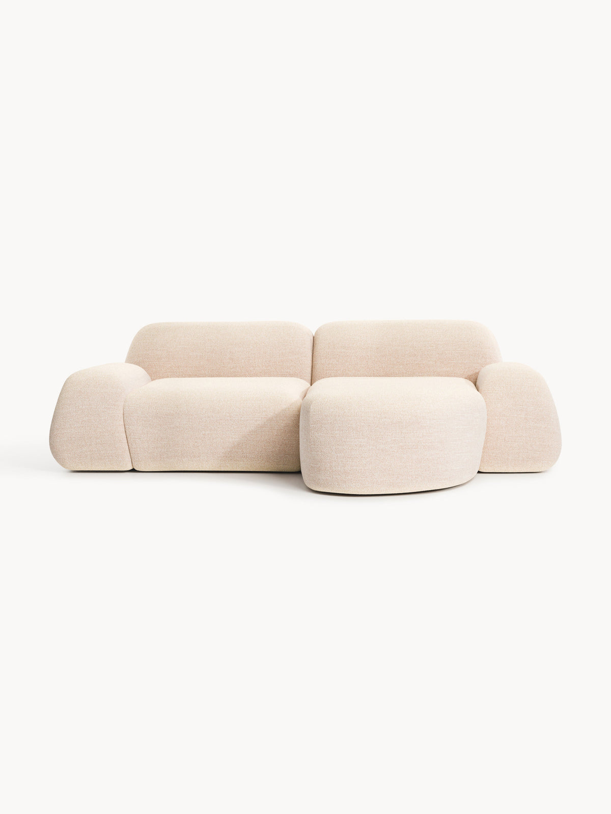 Wolke Modular Bouclé Corner Sofa (3-seater) — Blush