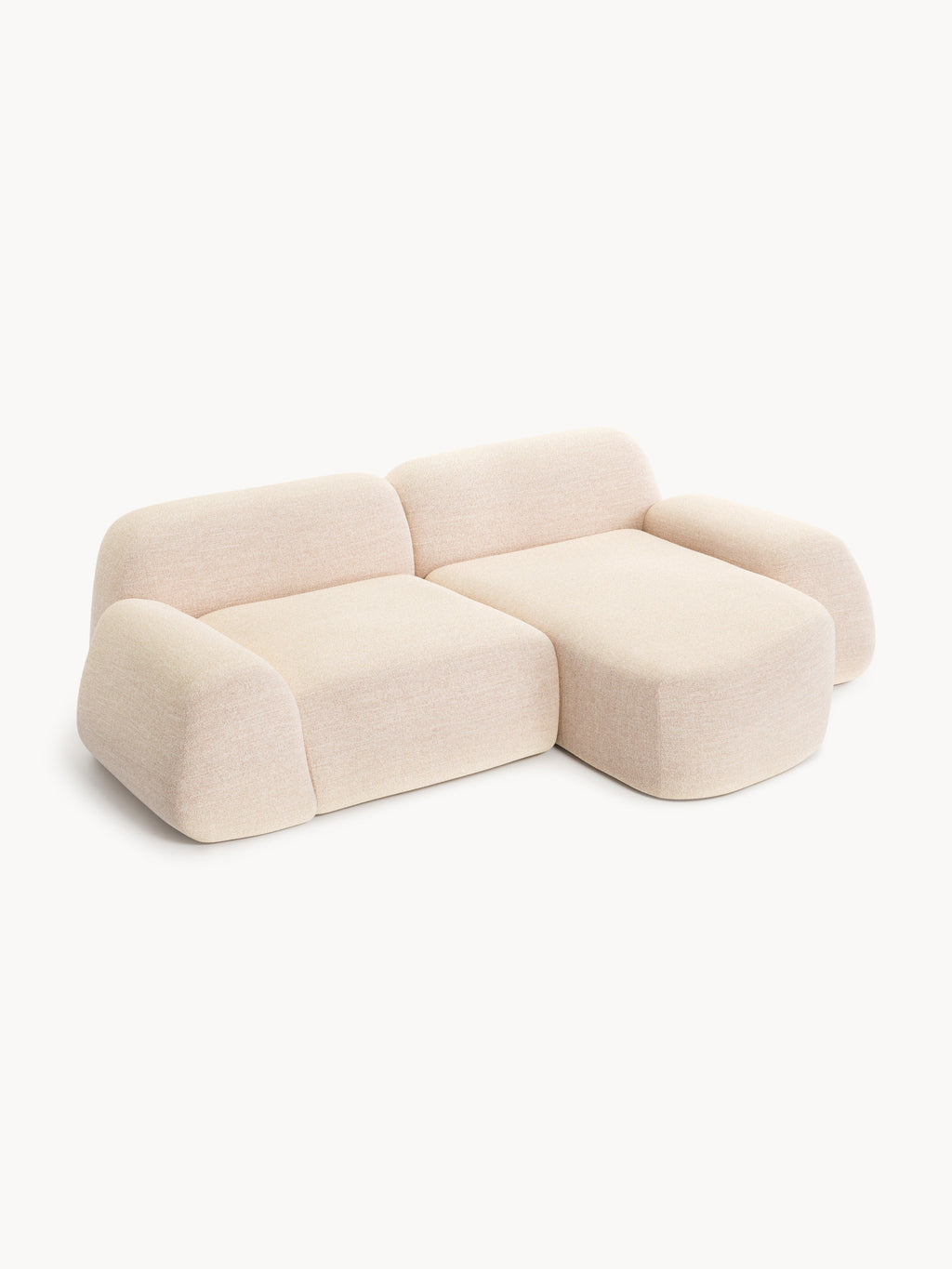 Wolke Modular Bouclé Corner Sofa (3-seater) — Blush