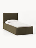 Dream Bouclé-Single Bed with Storage — Mushroom