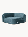Wolke Round Teddy Bouclé Corner Module — Teal