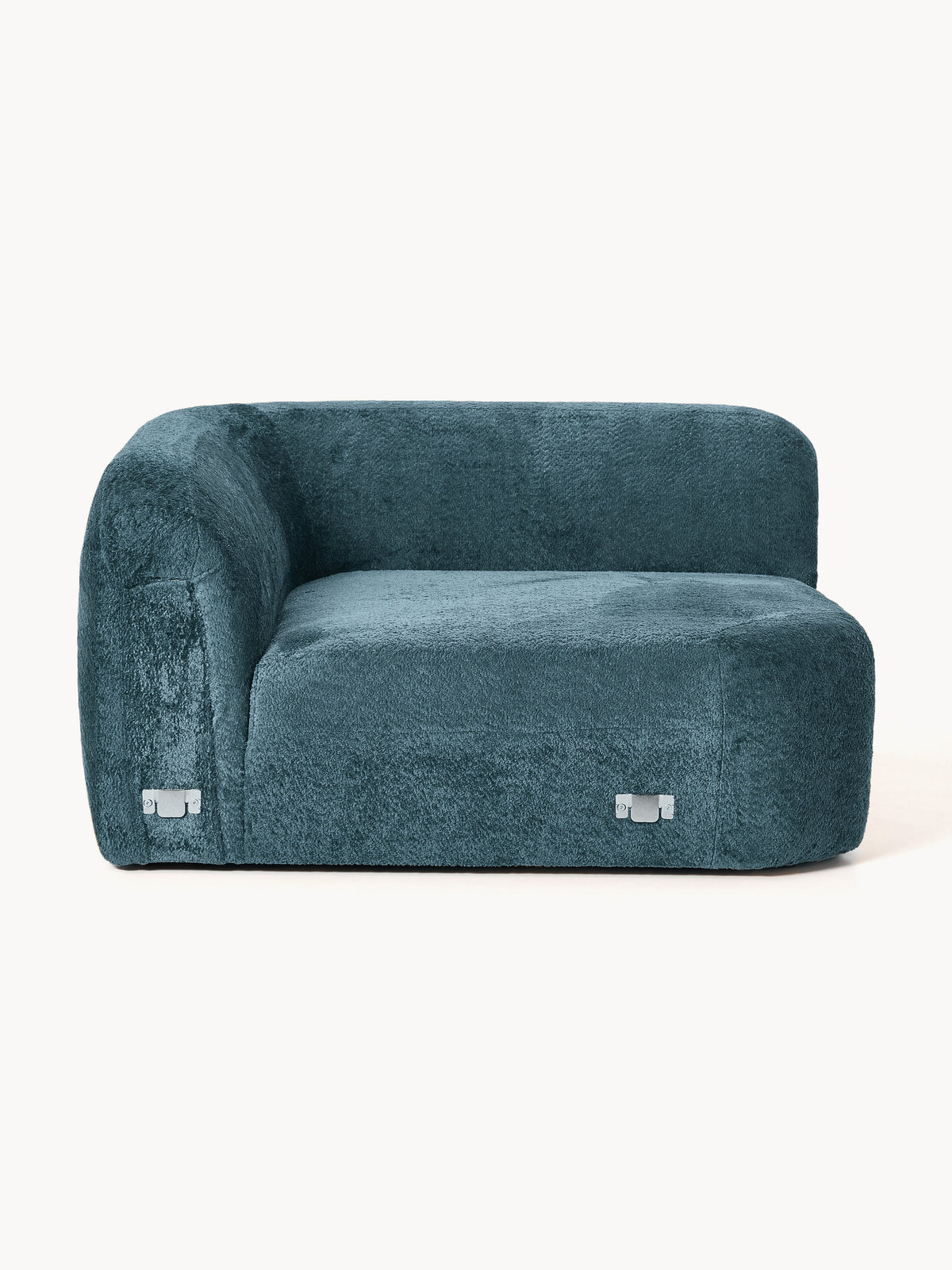 Wolke Round Teddy Bouclé Corner Module — Teal