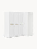 Charlotte Modular Corner Wardrobe, 215 cm Width, in various sizes — Off-White