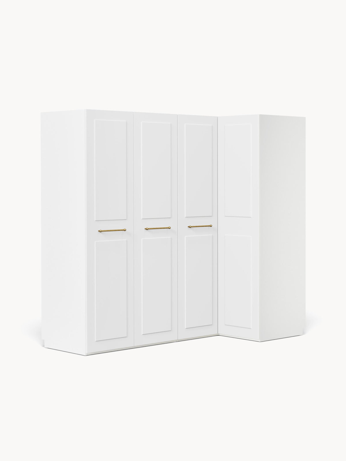 Charlotte Modular Corner Wardrobe, 215 cm Width, in various sizes — Off-White