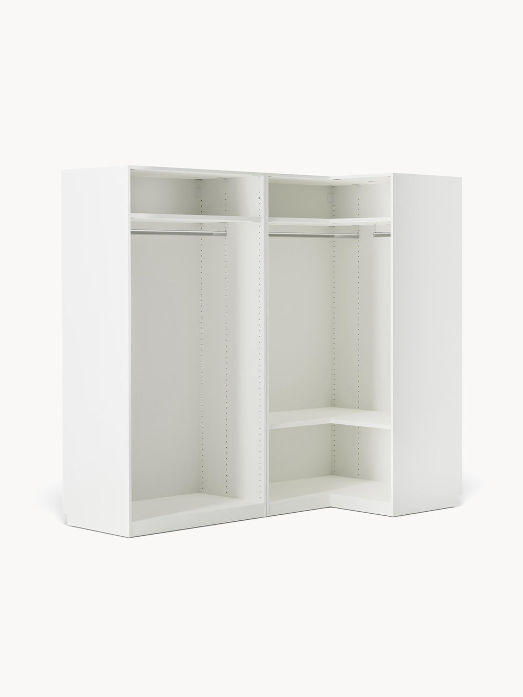 Charlotte Modular Corner Wardrobe, 215 cm Width, in various sizes — Off-White
