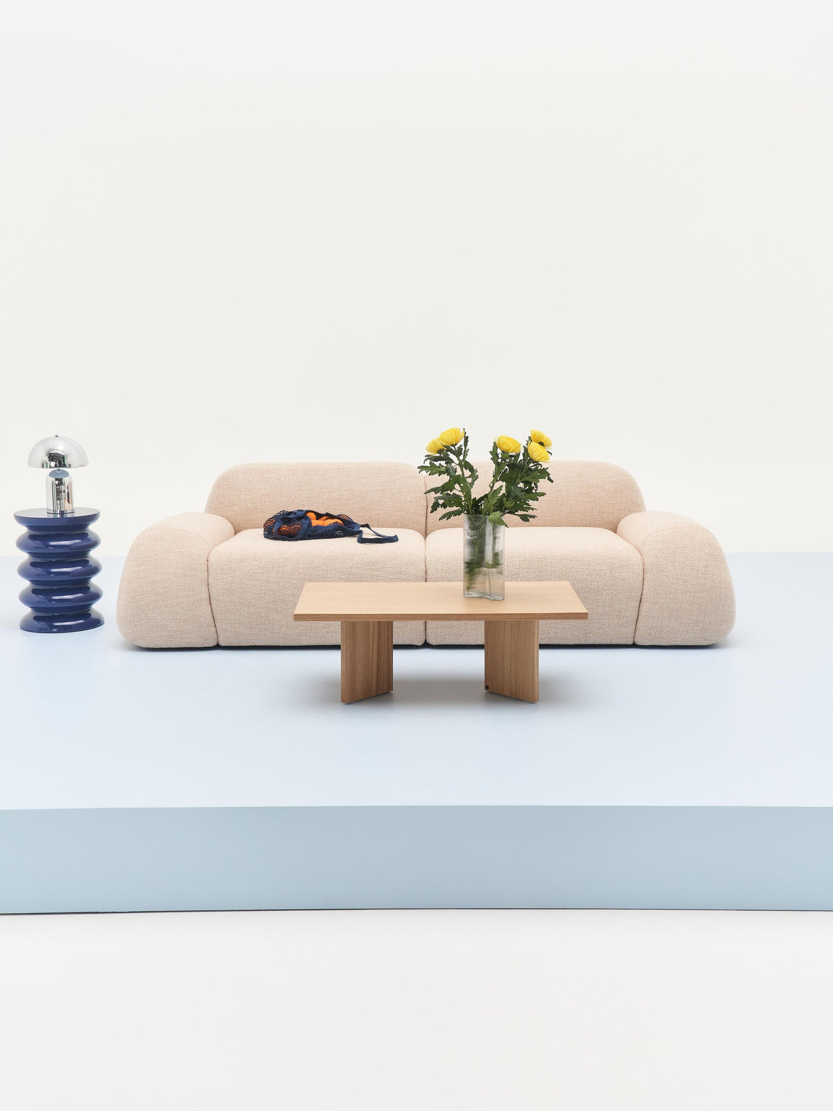 Wolke Bouclé Corner Module — Blush