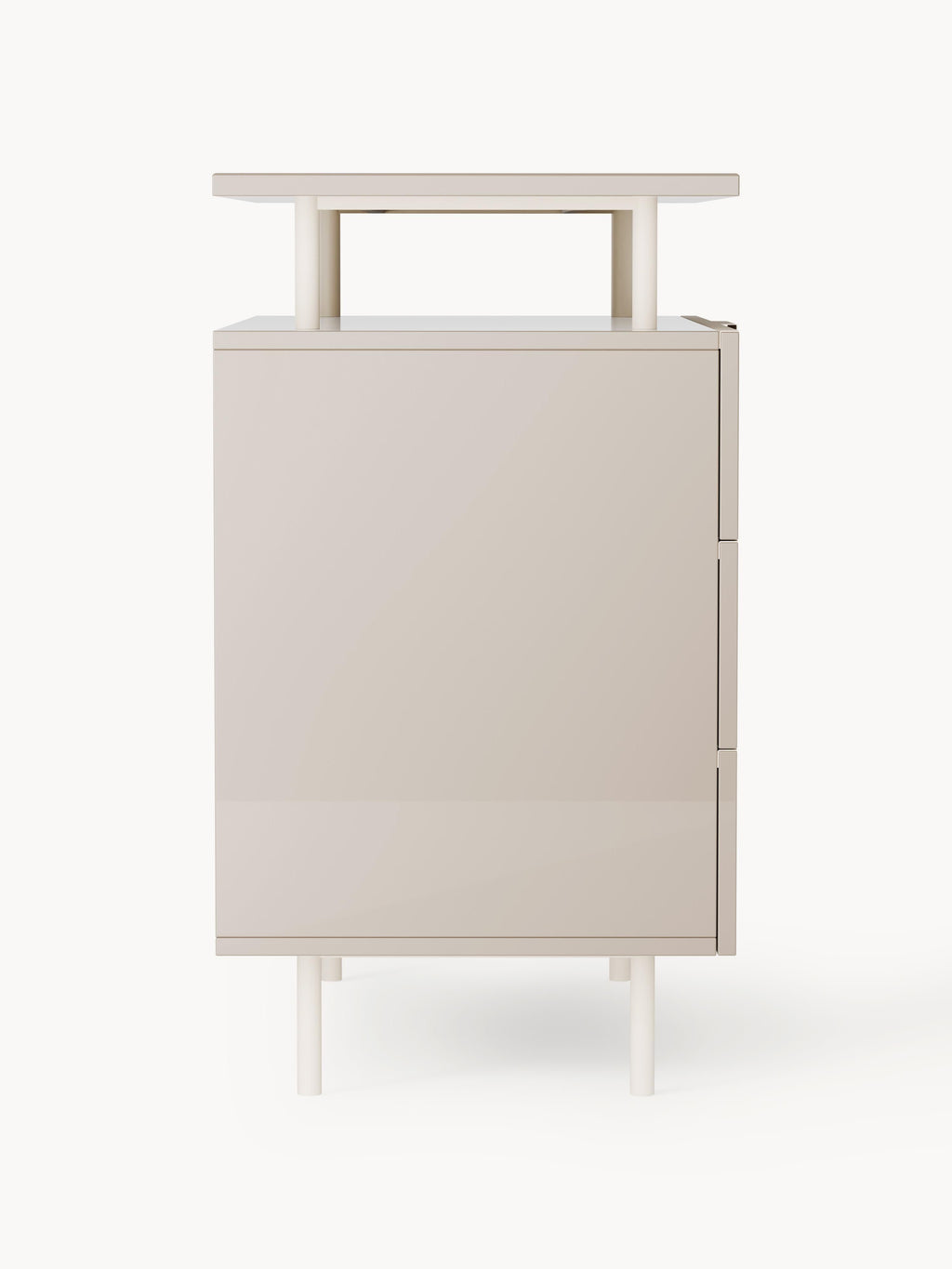 Lennie High-Gloss Chest of Drawers — Oatmeal