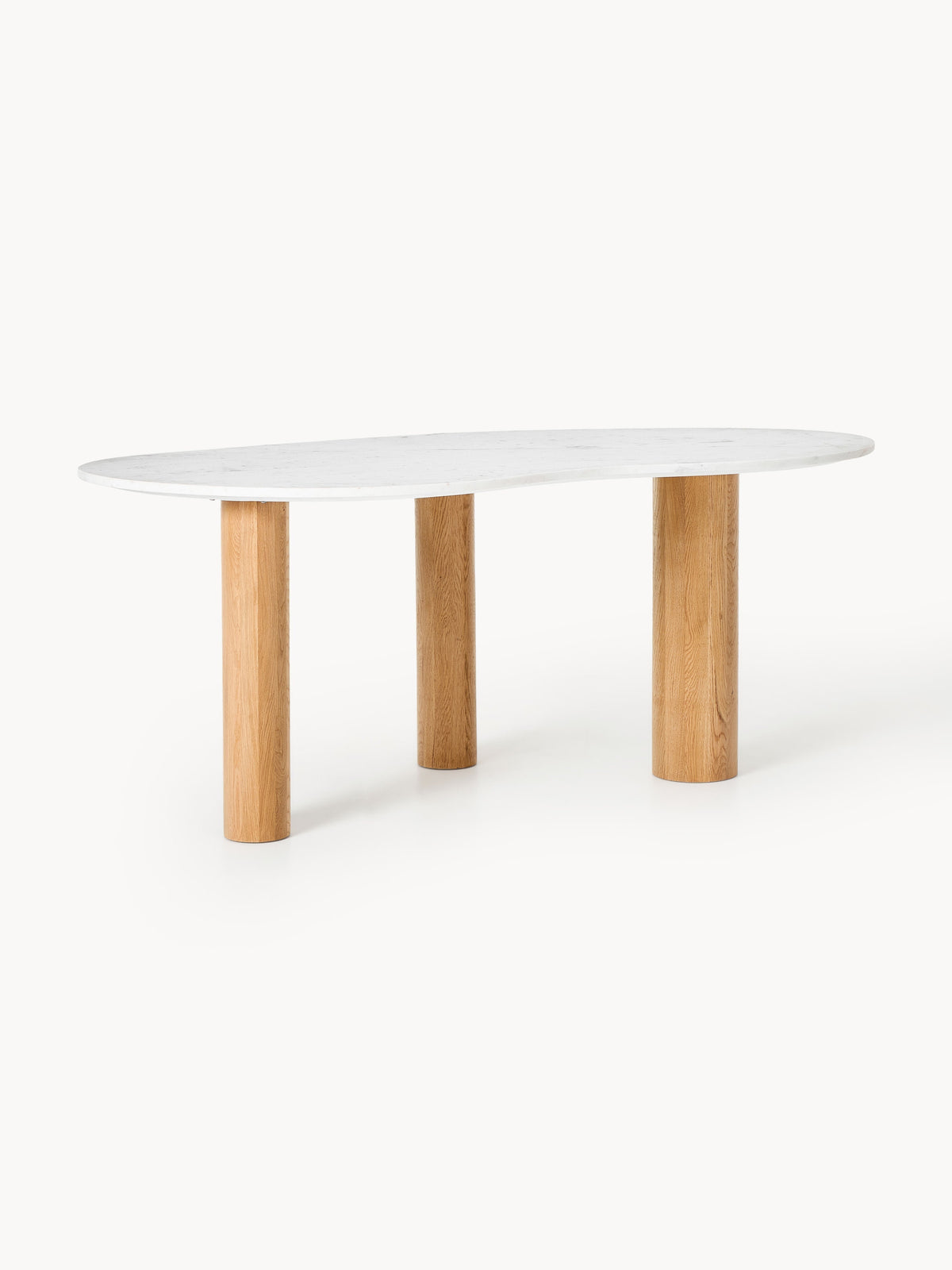 Naruto Marble-Dining Table in Organic Form, in various sizes — Oatmeal