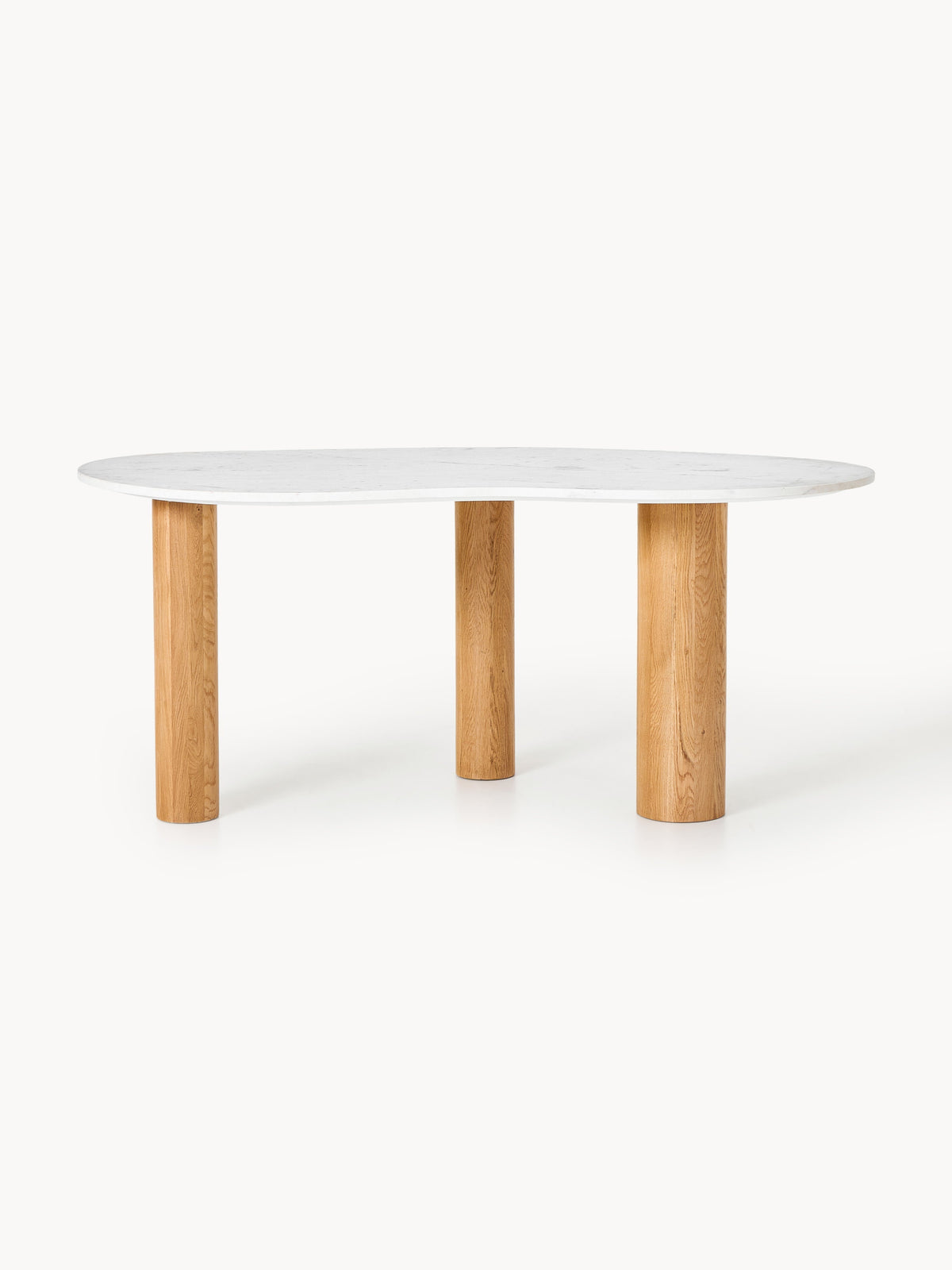 Naruto Marble-Dining Table in Organic Form, in various sizes — Oatmeal