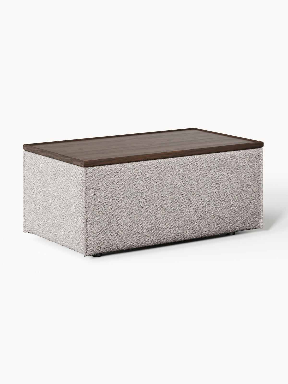 Lennon Sofa Ottoman in Bouclé with Storage — Warm Grey