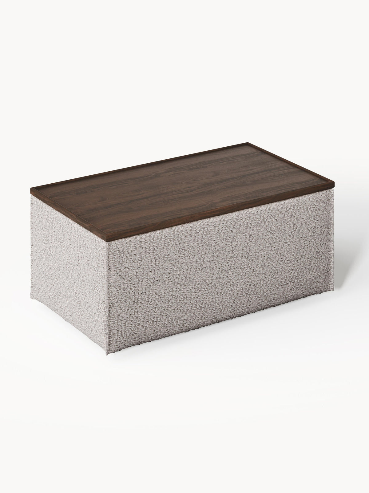 Lennon Sofa Ottoman in Bouclé with Storage — Warm Grey