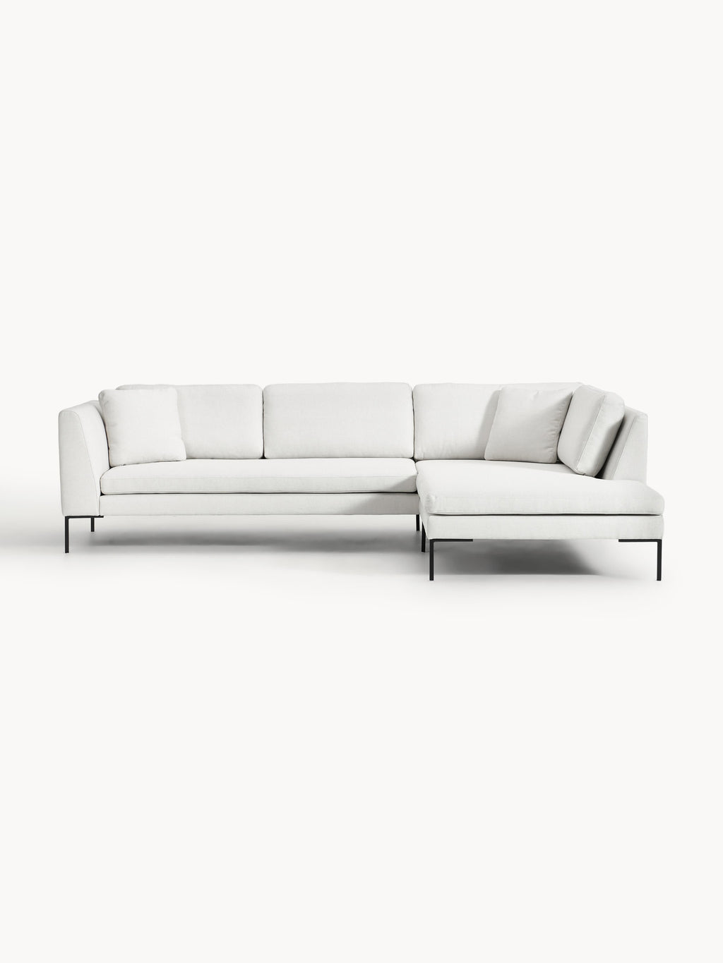 Emma Corner Sofa with Metal Legs — Light Grey