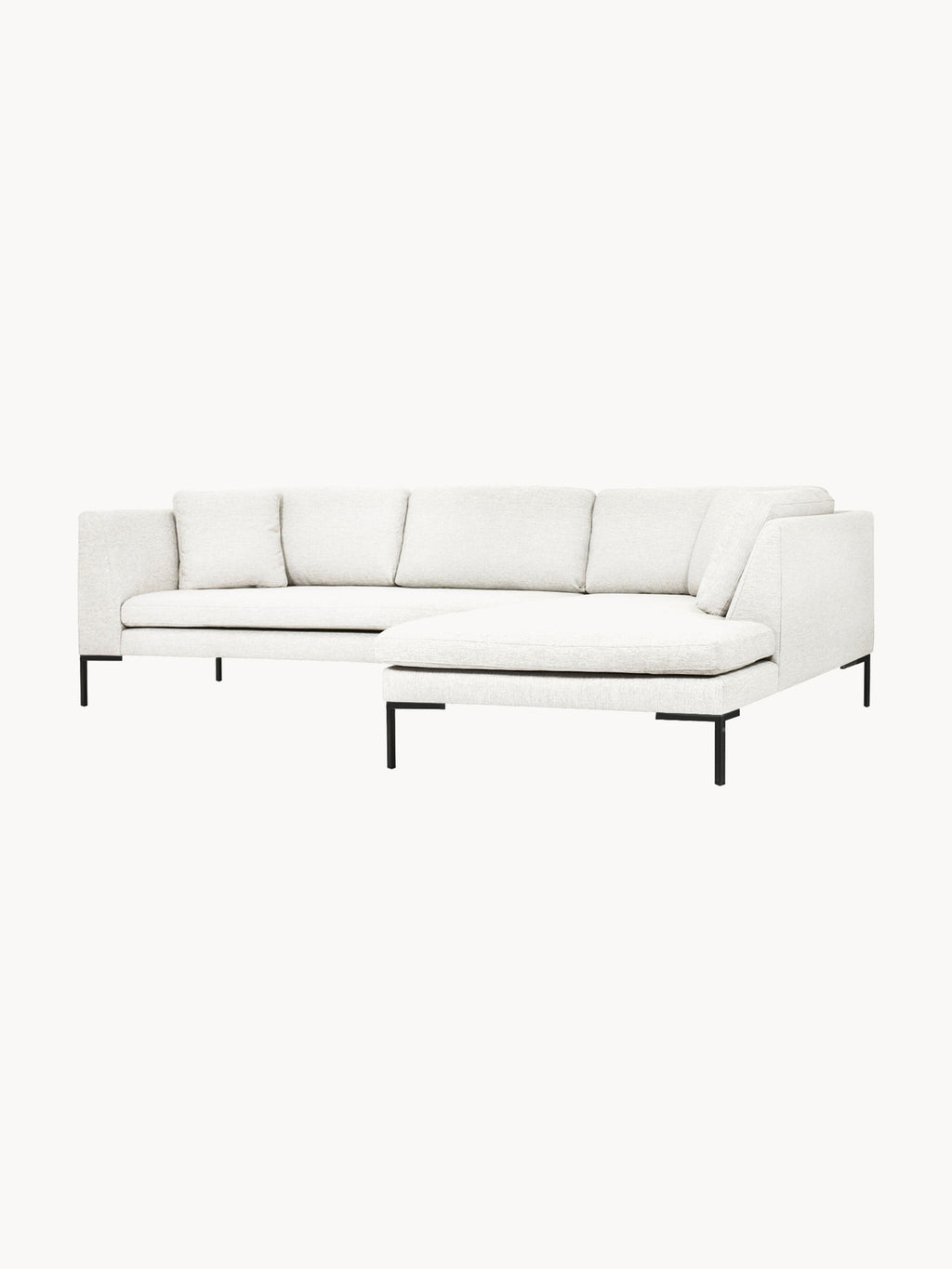 Emma Corner Sofa with Metal Legs — Light Grey