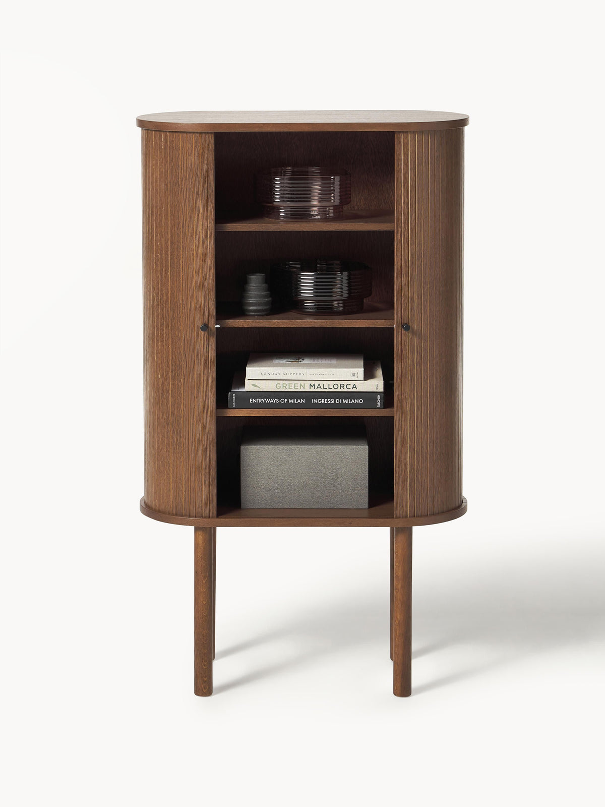 Calary Highboard with Fluted Front — Brown