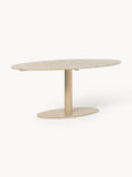 Miley Oval Marble-Dining Table, 180 x 90 cm — Beige