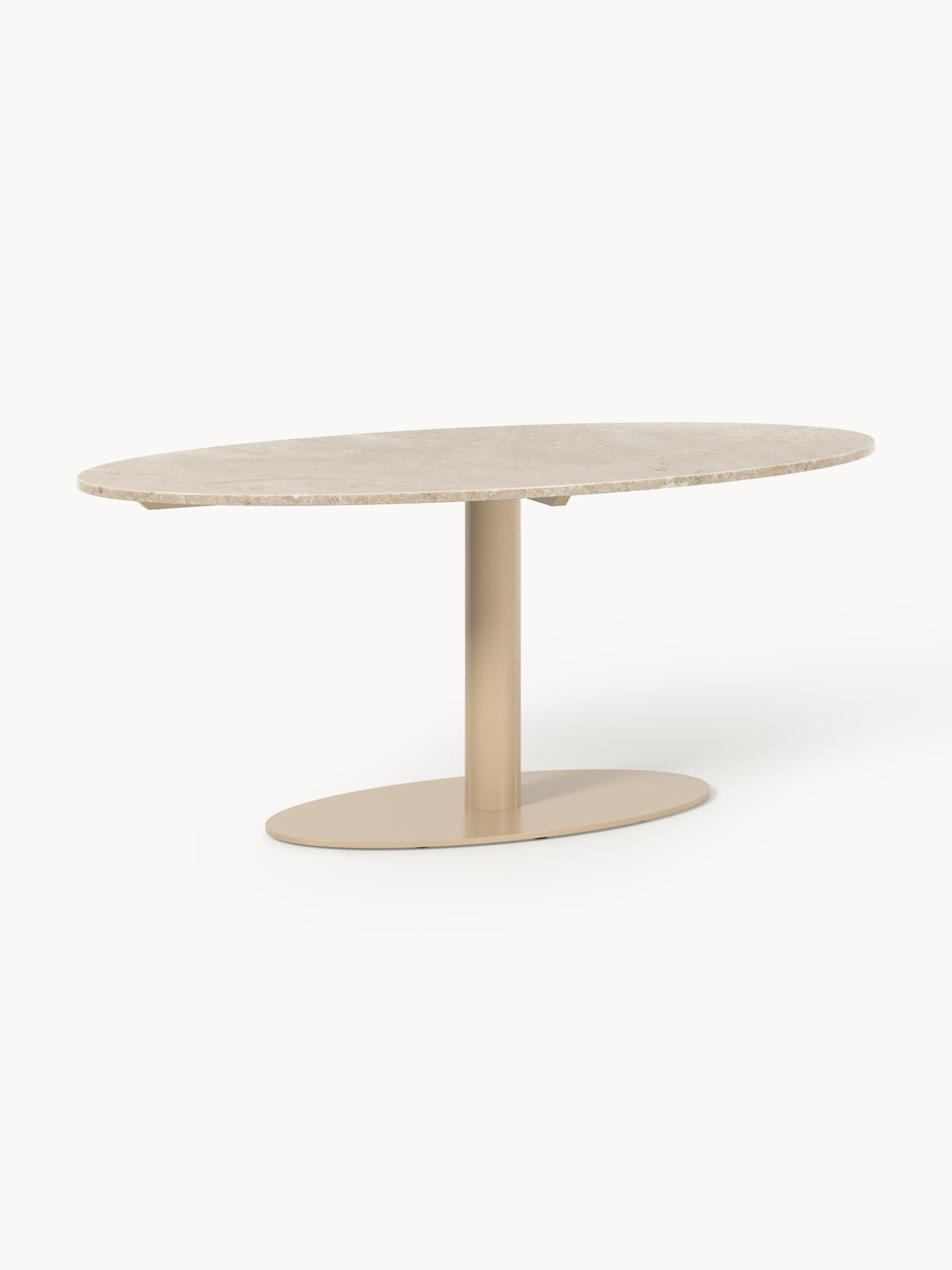 Miley Oval Marble-Dining Table, 180 x 90 cm — Beige