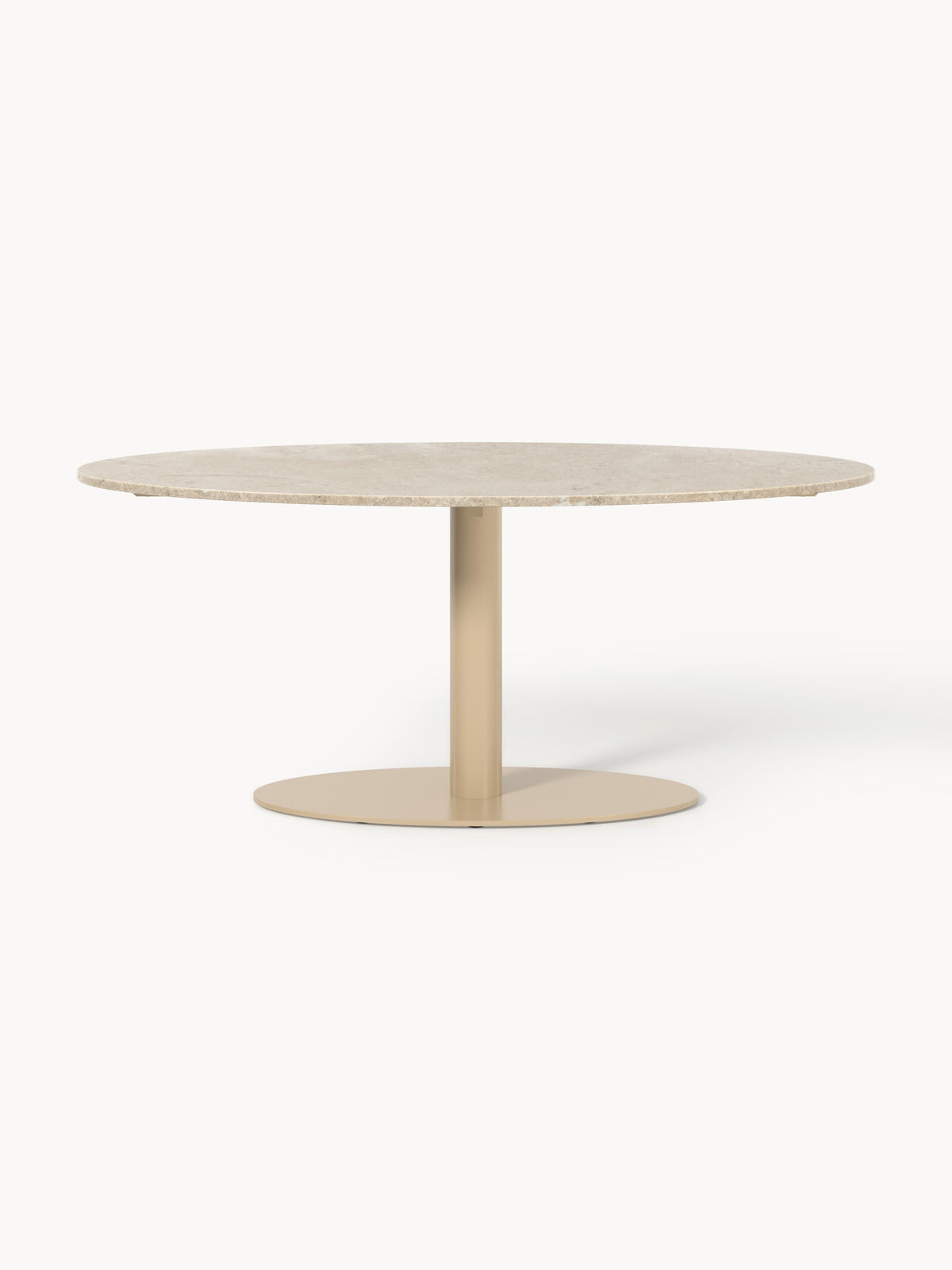 Miley Oval Marble-Dining Table, 180 x 90 cm — Beige