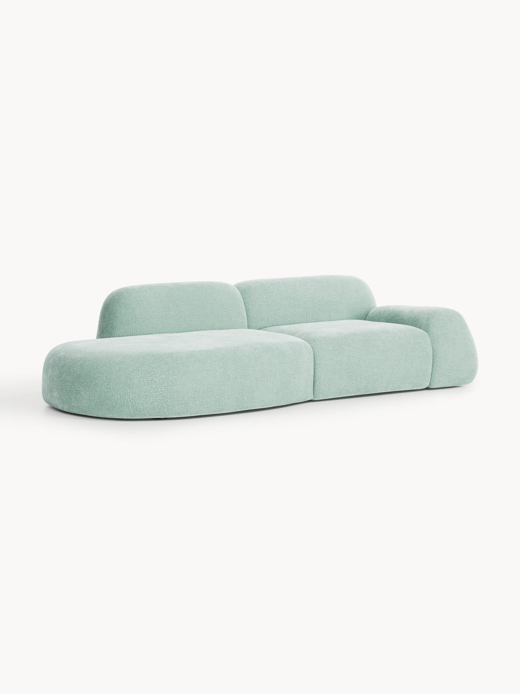 Wolke Modular Sofa (3-seater) with Chaise Longue — Light Grey