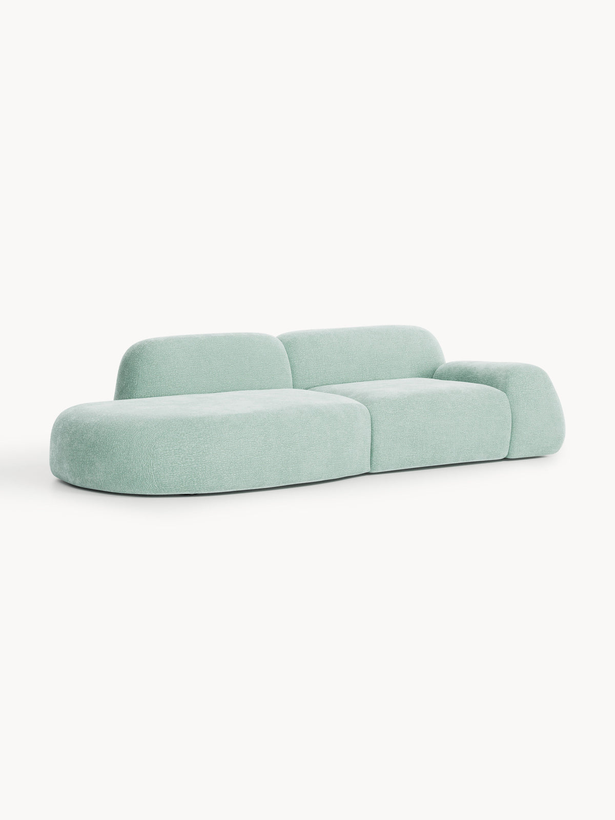Wolke Modular Sofa (3-seater) with Chaise Longue — Light Grey