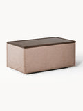 Lennon Sofa Ottoman in Linen Blend with Storage — Taupe