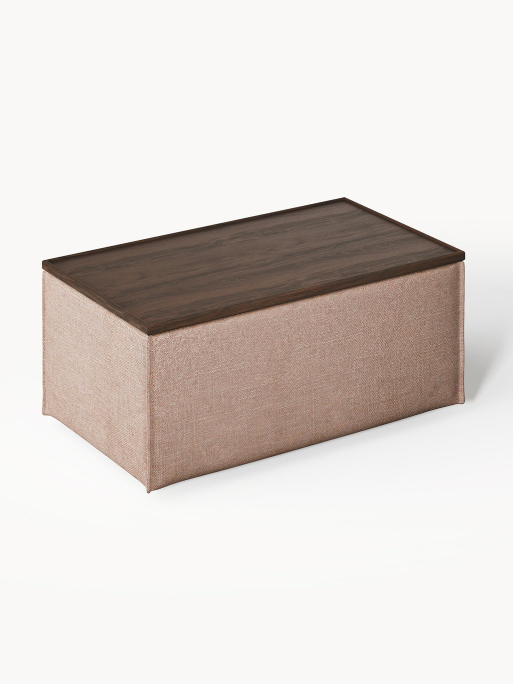 Lennon Sofa Ottoman in Linen Blend with Storage — Taupe