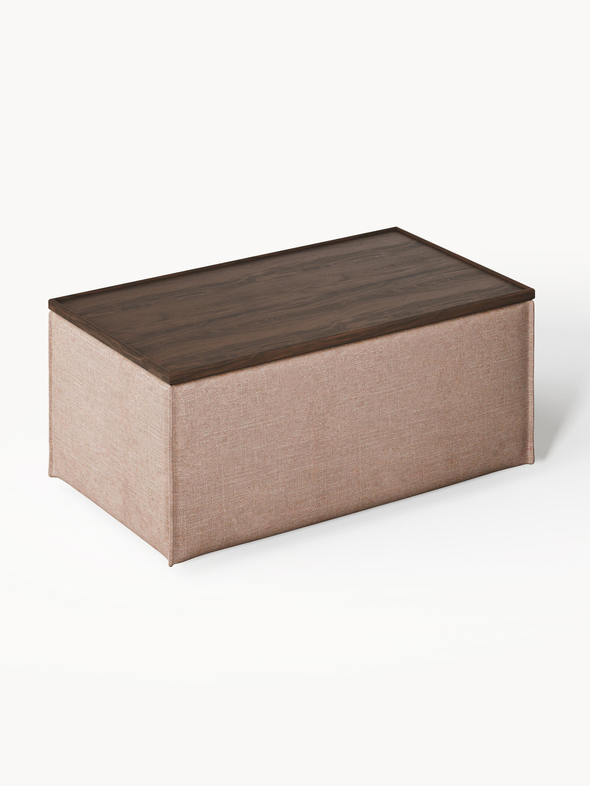 Lennon Sofa Ottoman in Linen Blend with Storage — Taupe