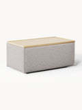 Lennon Sofa Ottoman in Bouclé with Storage — Linen Beige