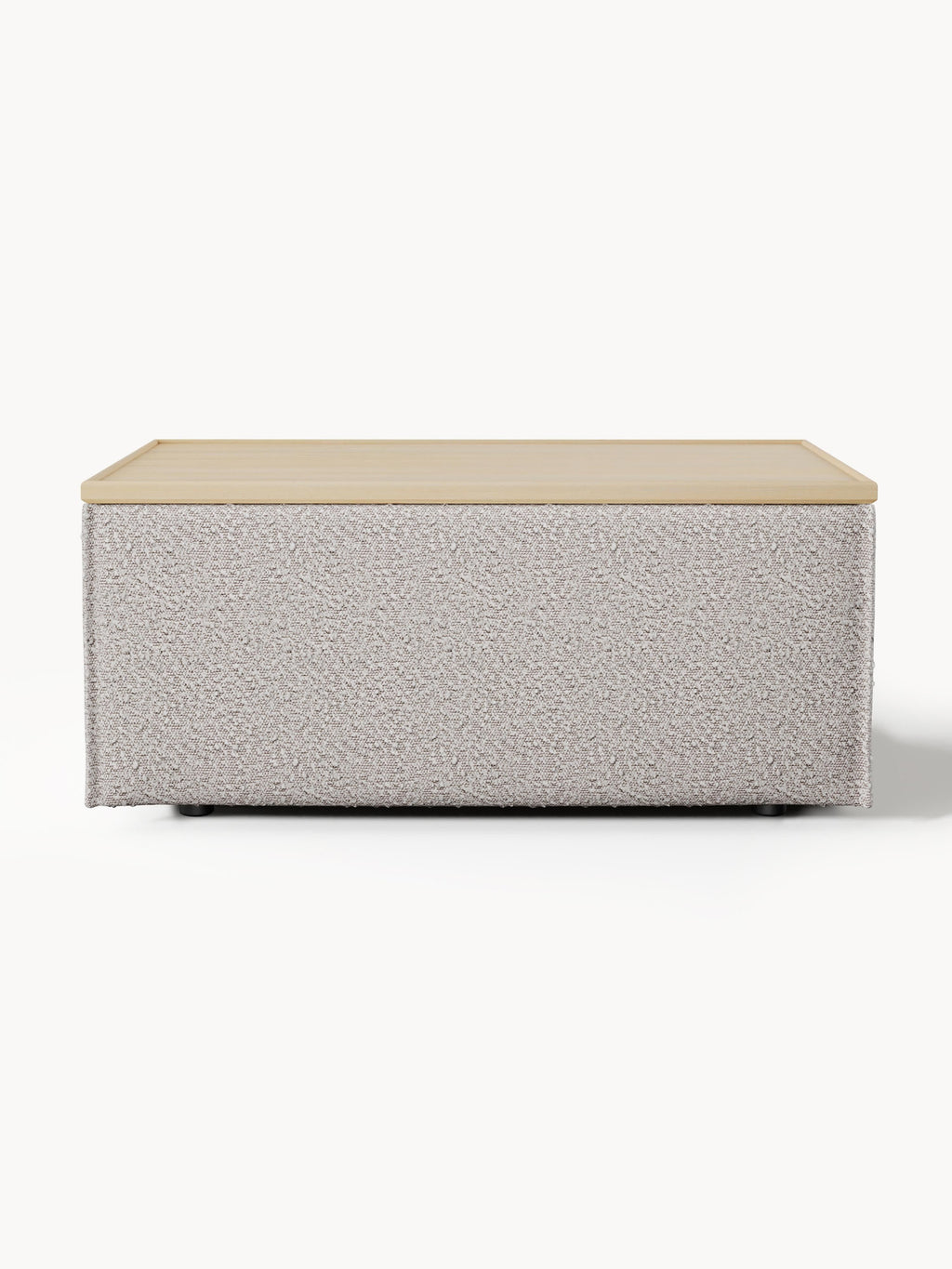 Lennon Sofa Ottoman in Bouclé with Storage — Linen Beige