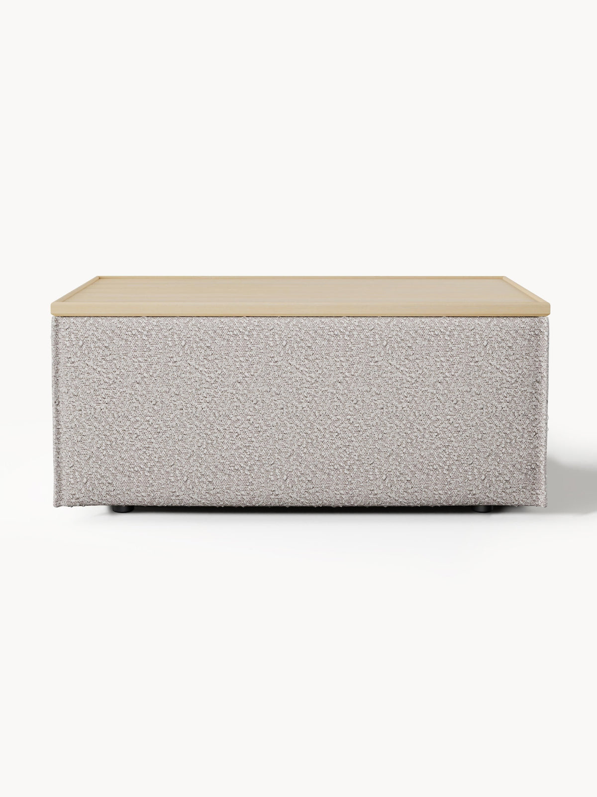 Lennon Sofa Ottoman in Bouclé with Storage — Linen Beige