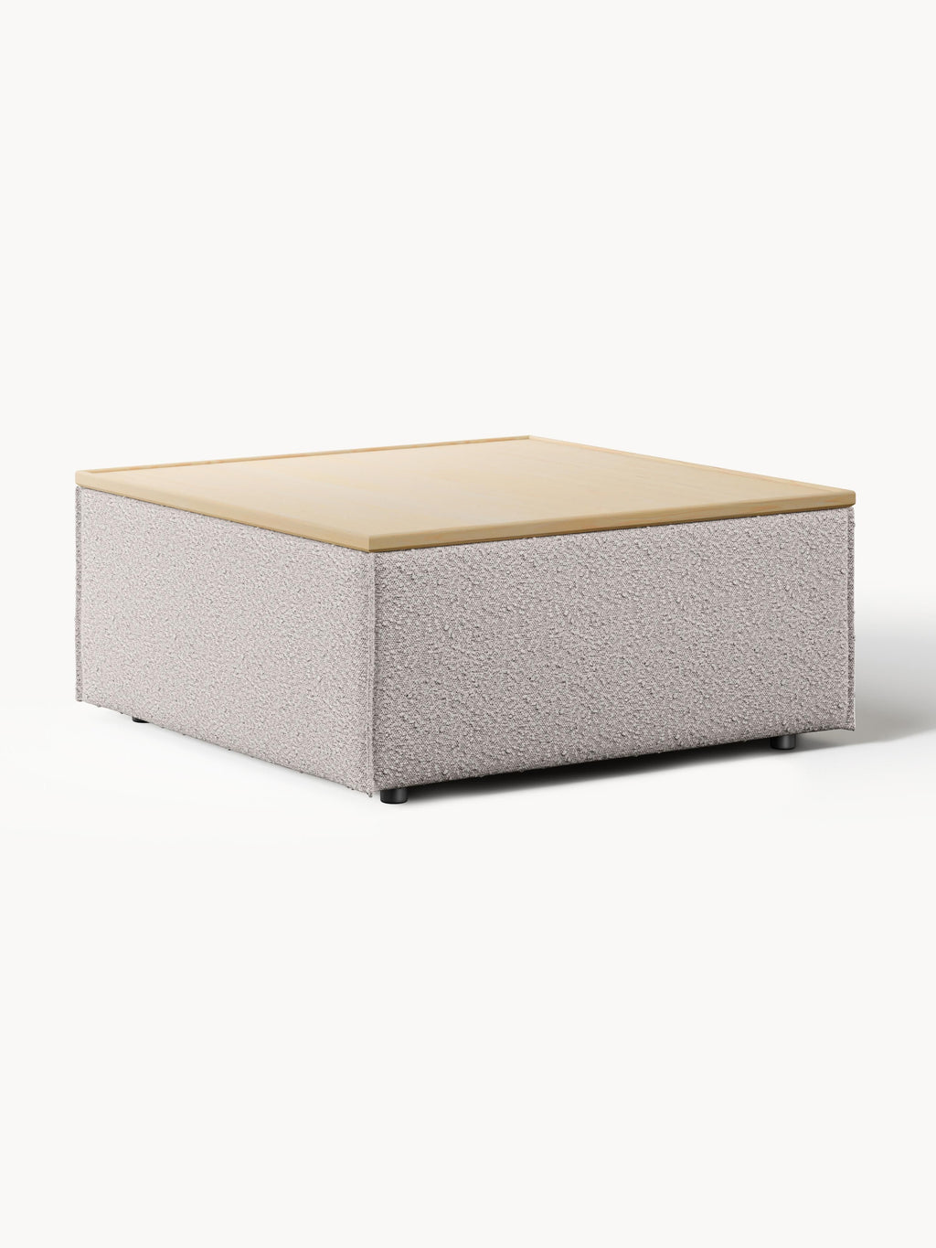 Lennon Sofa Ottoman in Bouclé with Storage — Wheat