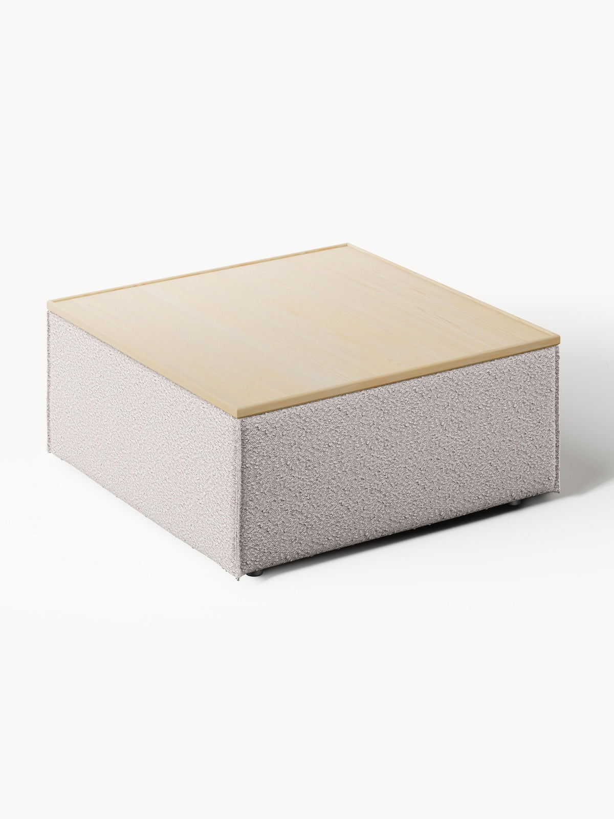Lennon Sofa Ottoman in Bouclé with Storage — Wheat