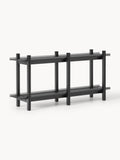 Alex Wooden Shelving Unit, Oak & Glass — Mushroom