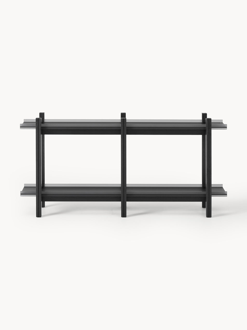 Alex Wooden Shelving Unit, Oak & Glass — Mushroom