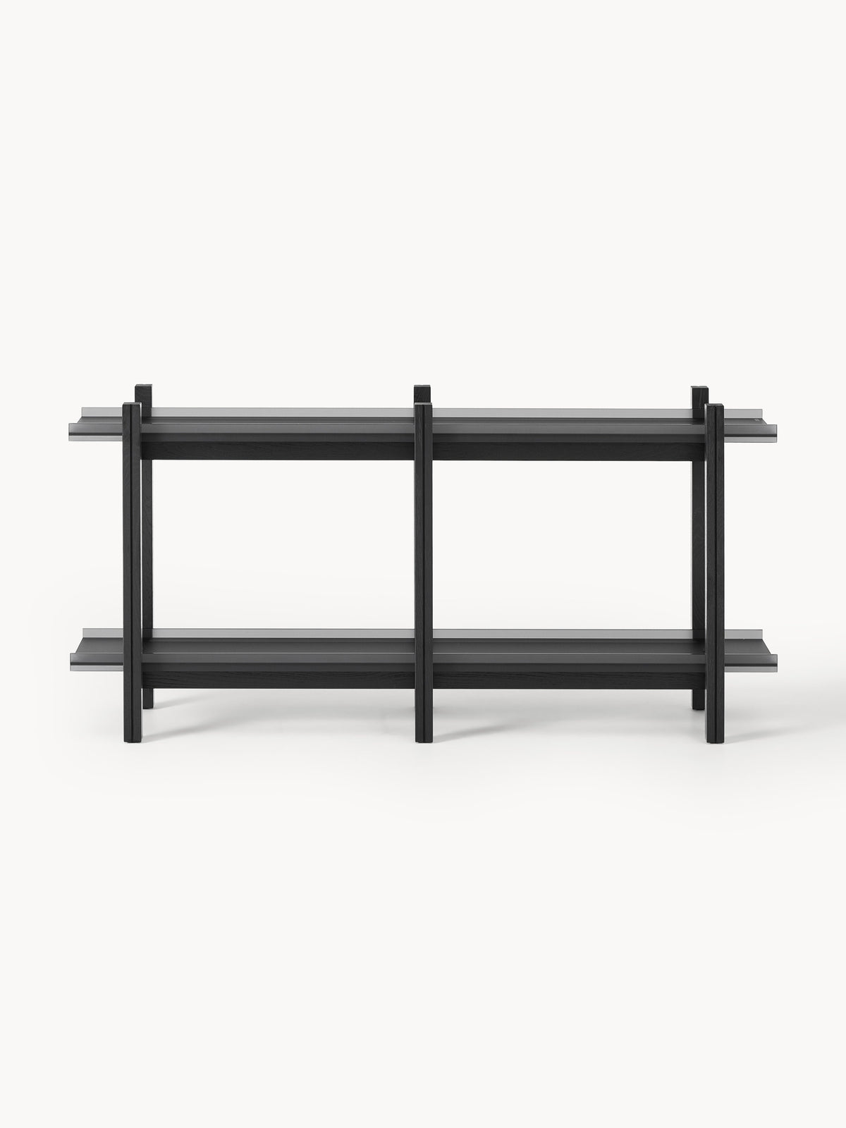 Alex Wooden Shelving Unit, Oak & Glass — Mushroom