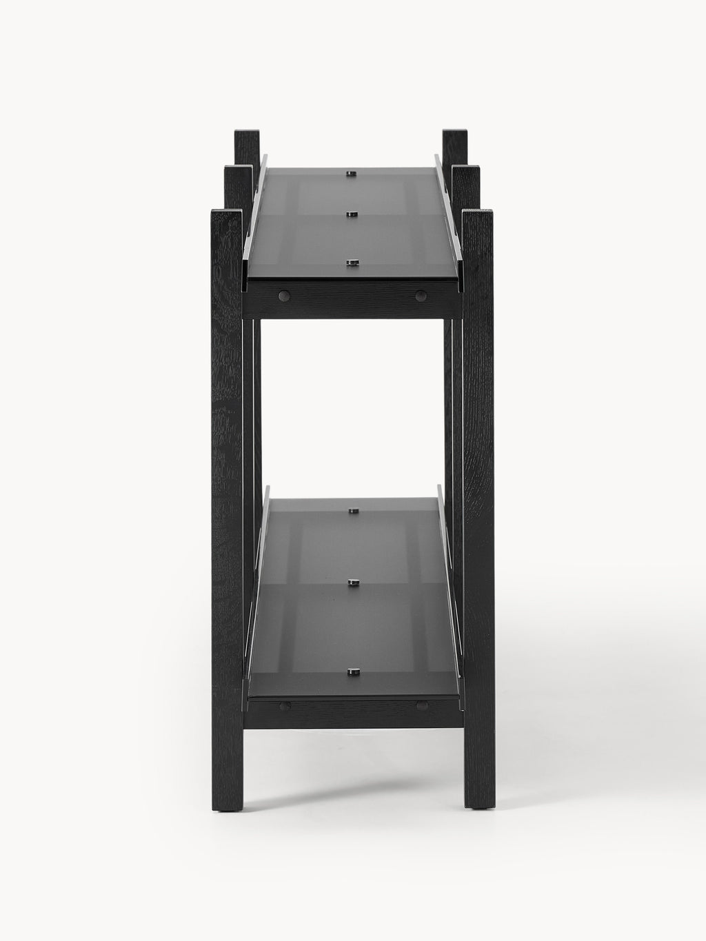 Alex Wooden Shelving Unit, Oak & Glass — Mushroom