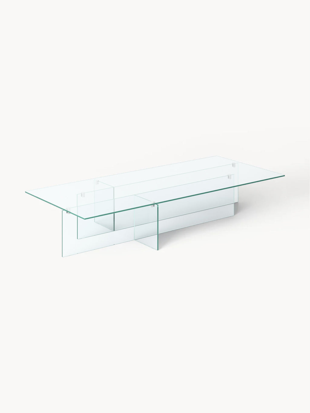 Anouk Large Glass-Coffee Table, B 160 cm — Off-White