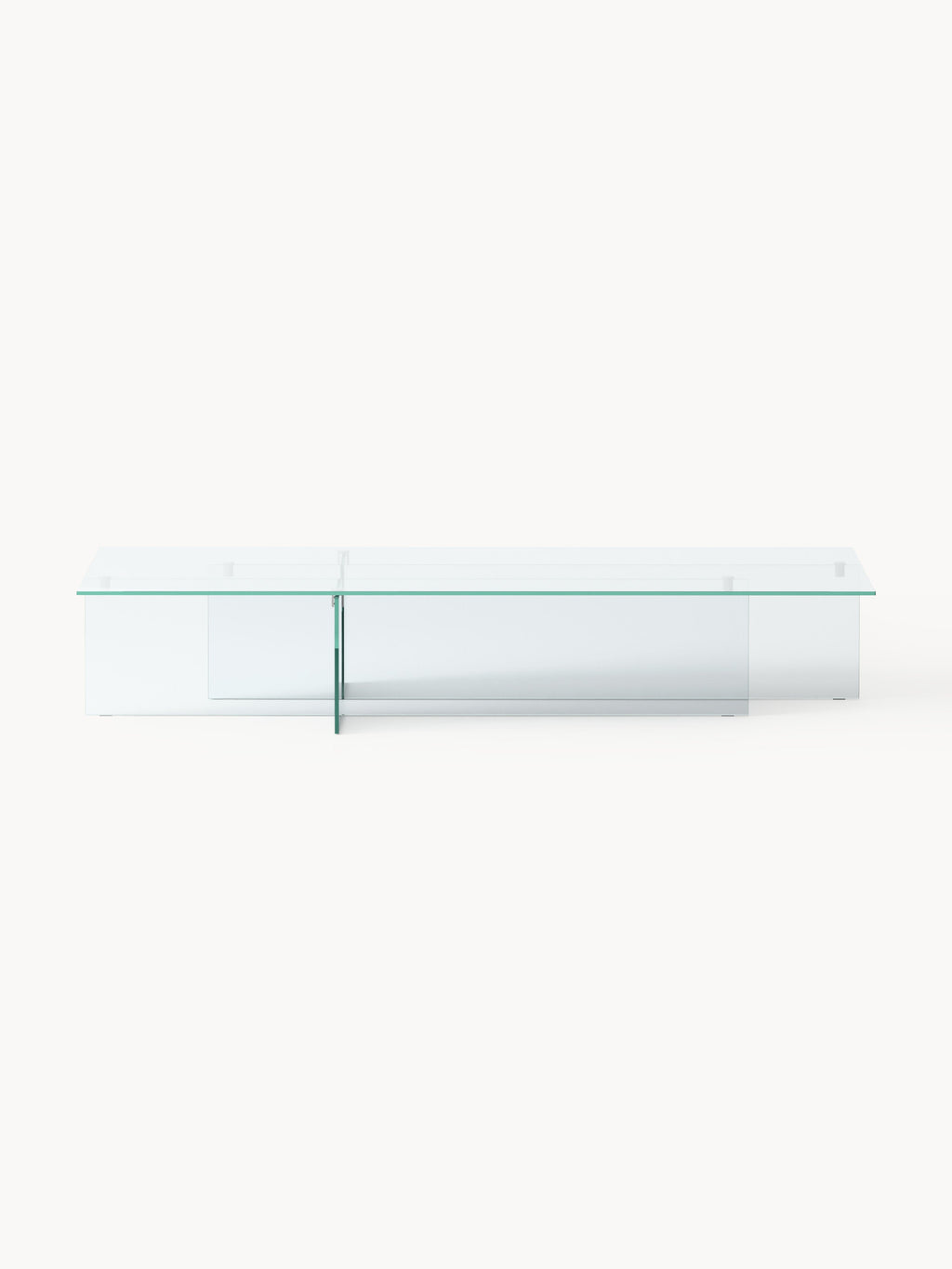 Anouk Large Glass-Coffee Table, B 160 cm — Off-White