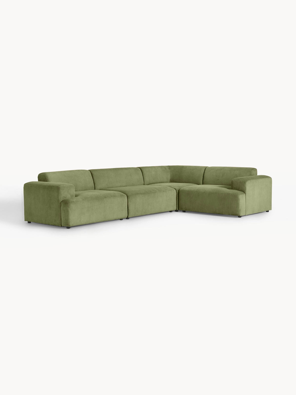 Melva Large Corduroy Corner Sofa (4-seater) — Taupe