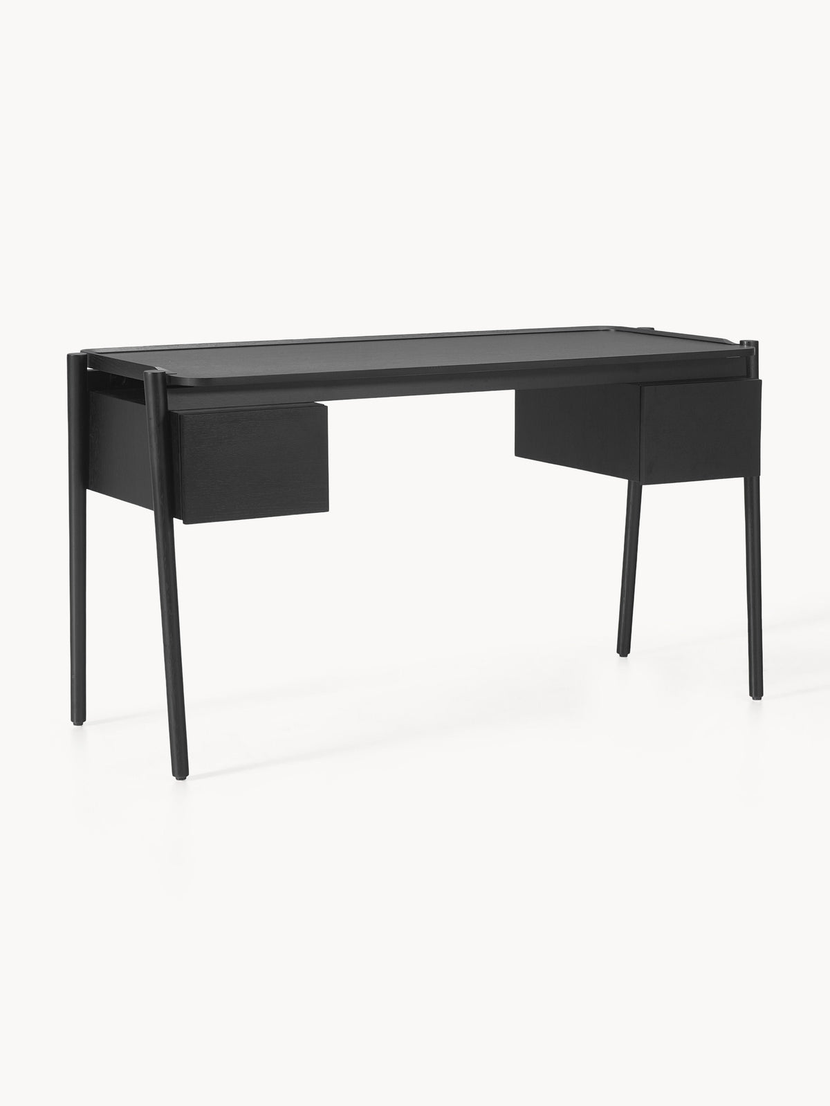 Libby Wood-Desk with Drawers — Slate Grey