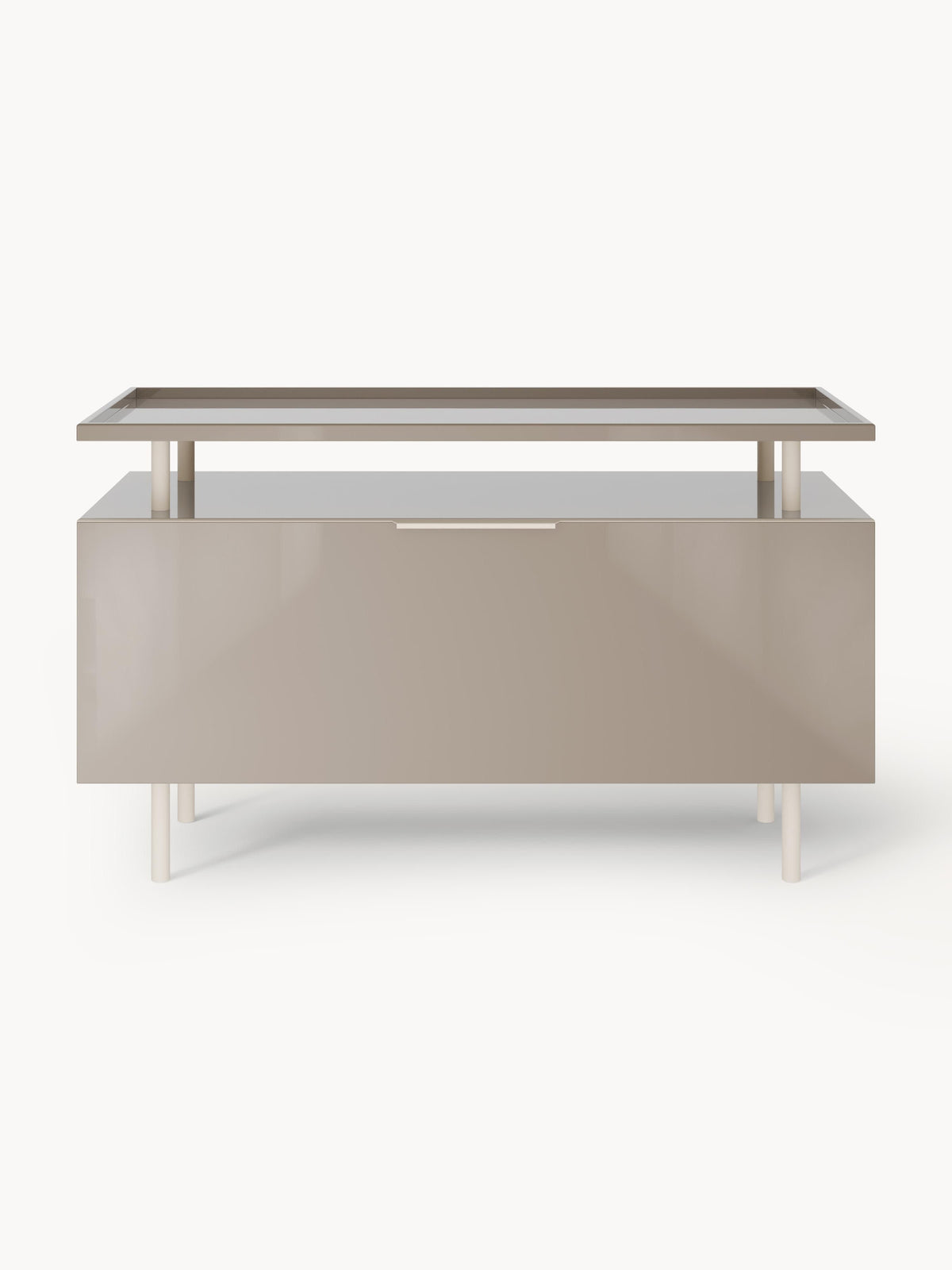 Lennie High-Gloss Sideboard — Sand Beige