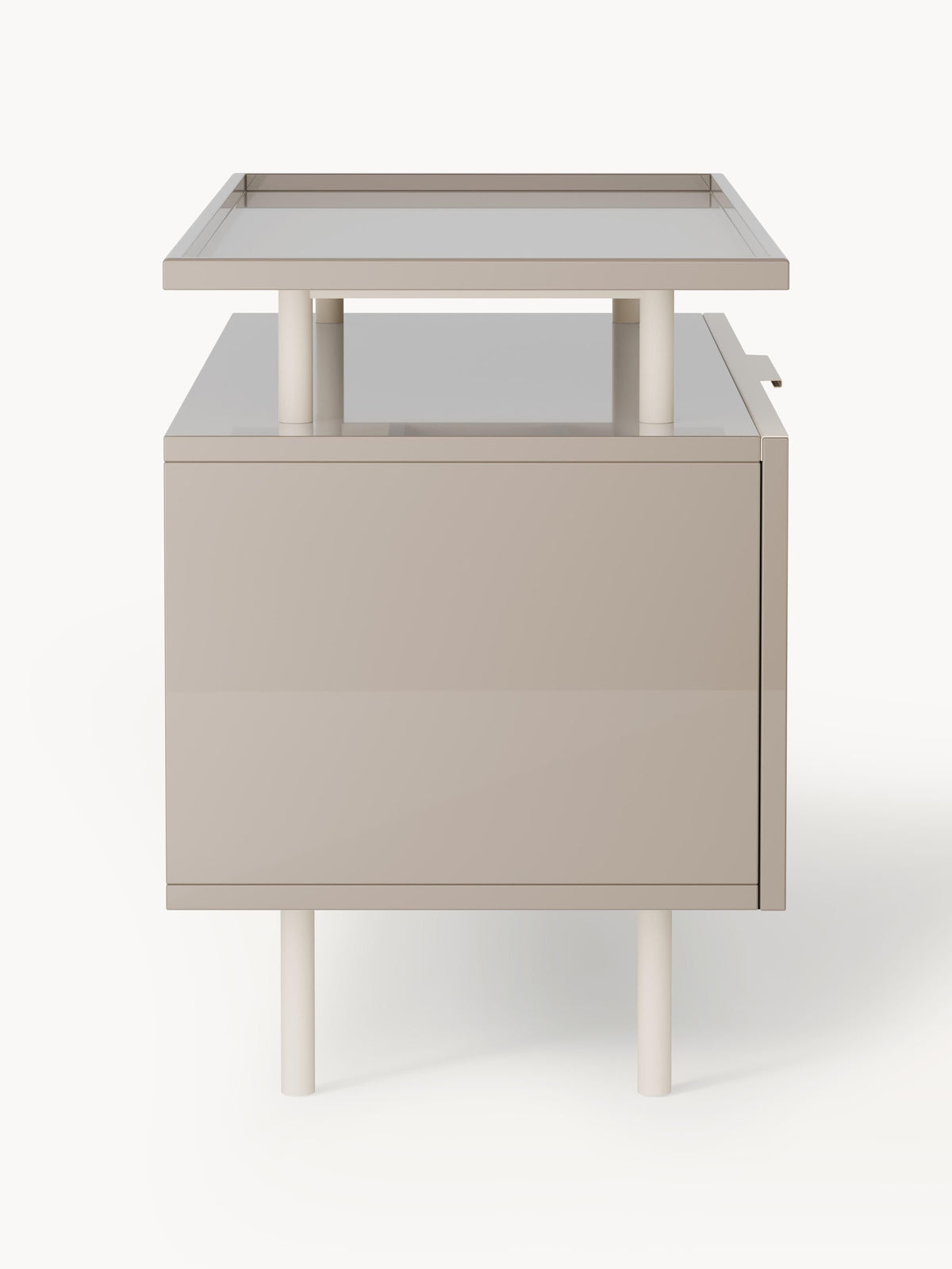 Lennie High-Gloss Sideboard — Sand Beige