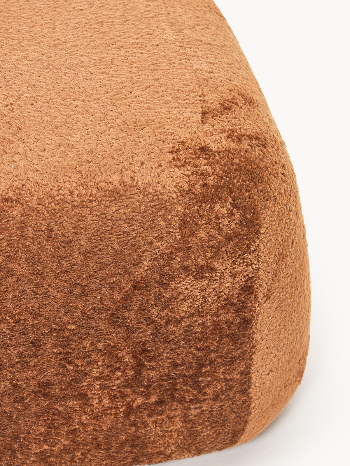 Wolke Oval Ottoman in Teddy Bouclé — Terracotta