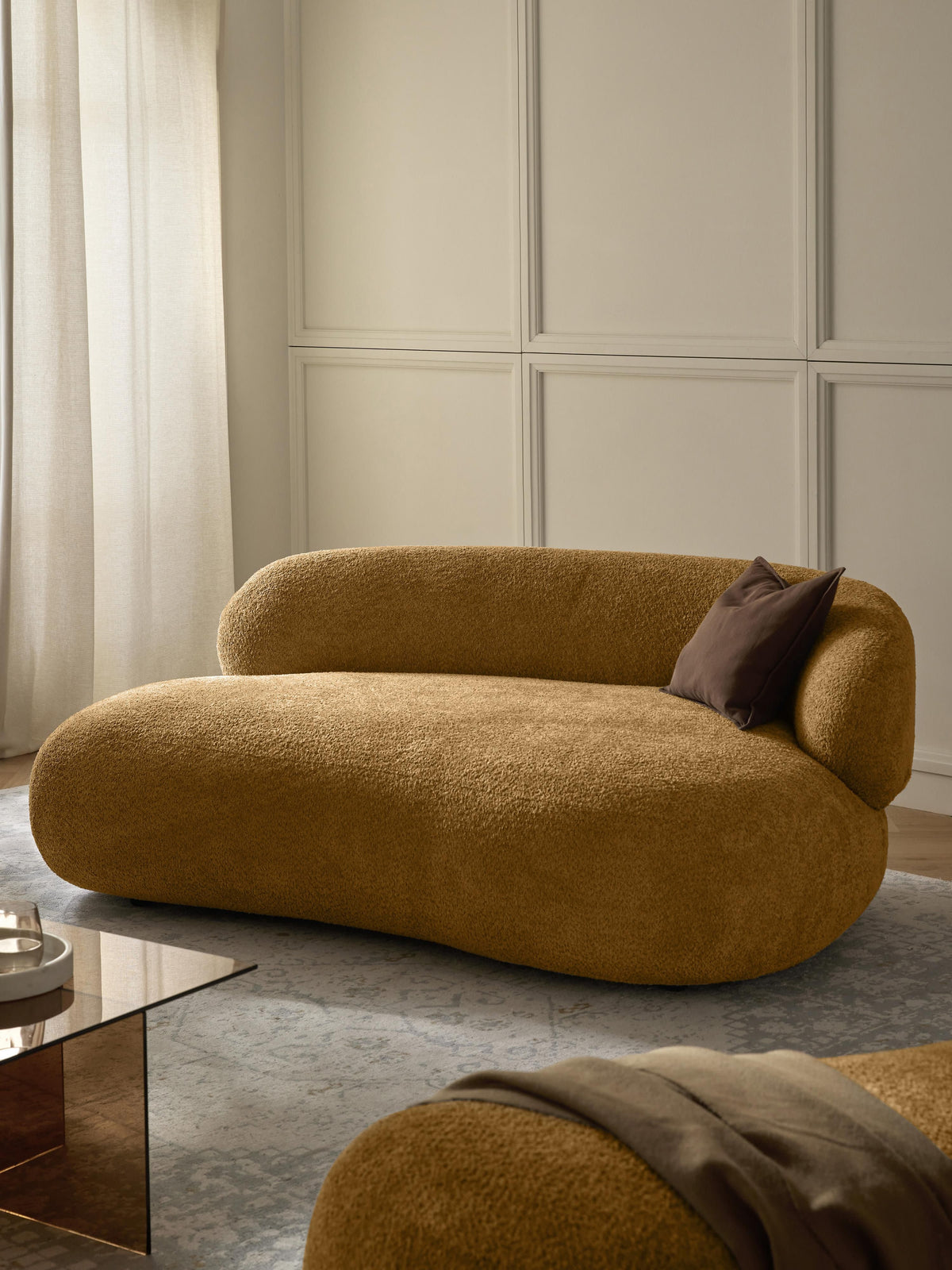 Alba Sofa (2-seater) in Teddy Bouclé — Ochre